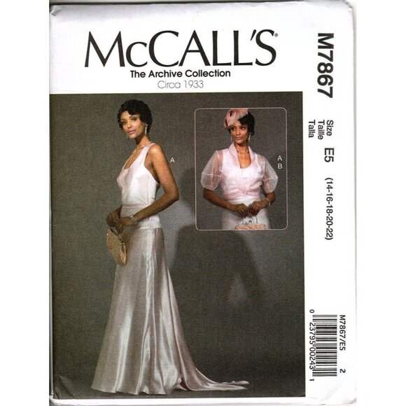 McCall's M7867 Misses 14 to 22 Archive Circa 1933 Dress Uncut Sewing Pattern - Picture 1 of 2